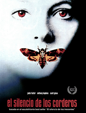 Cartel original de la película "El silencio de los corderos"